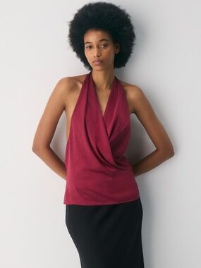 Wilfred Martini Satin Halter Blouse